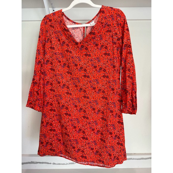 Old Navy Orange Floral Tunic Dress Size‎ Medium - Picture 1 of 6